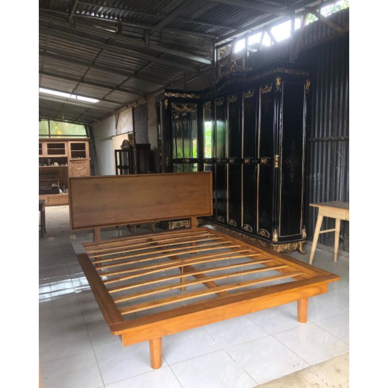 Dipan tempat tidur minimalis kayu jati, tempat tidur kayu jati, tempat tidur kayu jati minimalis