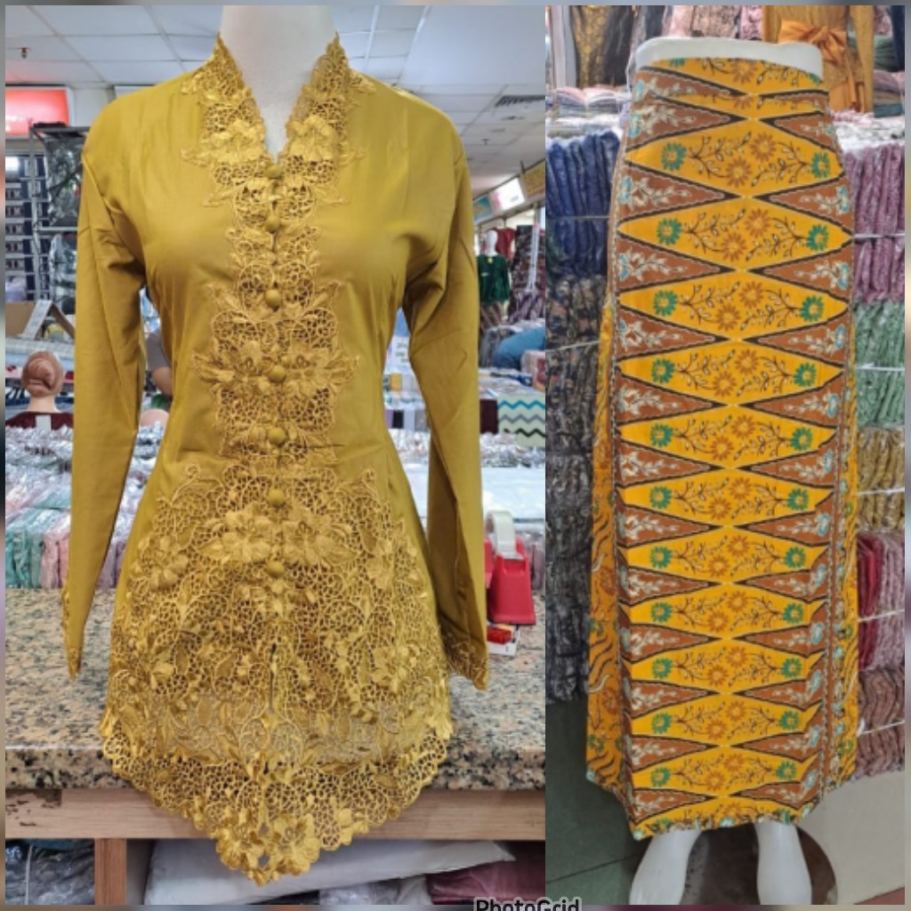 STELAN KEBAYA BORDIR ROK TUMPAL PUCUK REBUNG/SET KEBAYA ENCIM ROK BETAWI/KEBAYA BORDIR