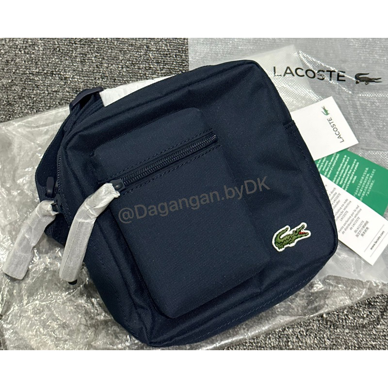 Tas Lacoste Sling Bag Original 100% Biru Navy (Limited)