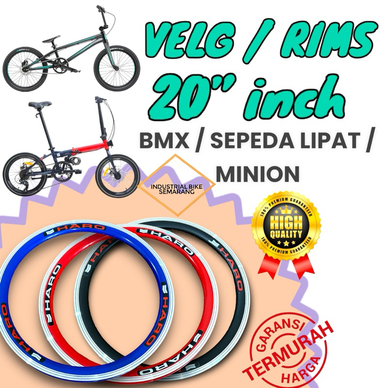 (( HARO / 20 inch / 36H )) Velg Rims Rim Sepeda 20inch BMX Seli Lipat Folding Bike Mini Minion Velk 