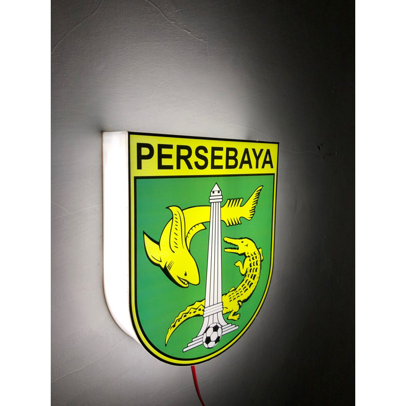 lampu neon box custom persebaya ukuran 25cm