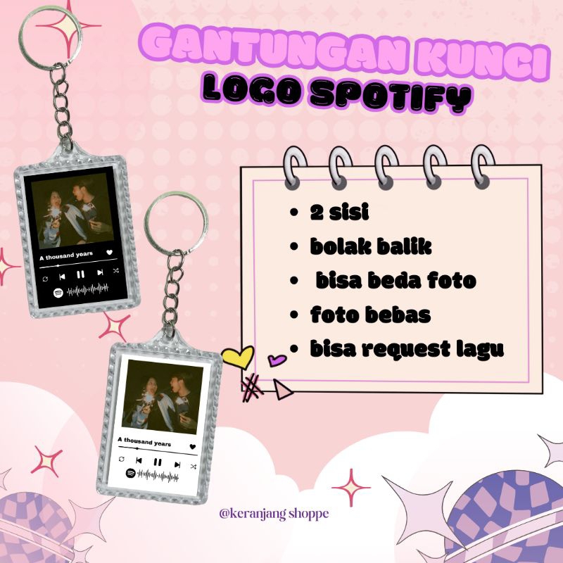 GANTUNGAN KUNCI SPOTIFY PREMIUM/DESAIN SPOTIFY/GANTUNGAN COSTUM/SPOTIFY/GANTUNGAN COSTUM