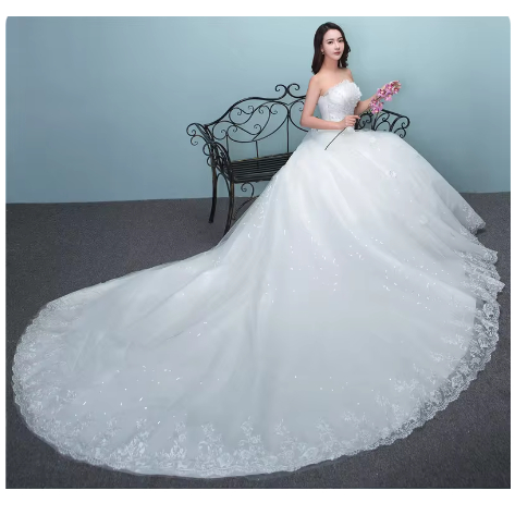 GAUN WEDDING / DRESS EMBROIDERED ELEGANT / LUXURY BRIDAL BALLGOWN / WHITE DRESS / EVERY PARTY NIGHT 