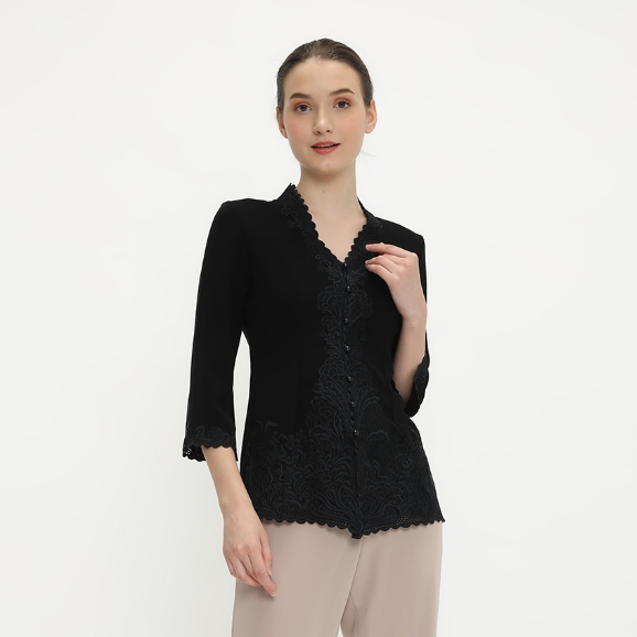 Lyne Halim Blouse Bordir Senada Hitam, 3213