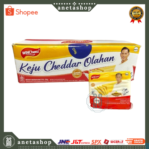 

Wincheez Keju Cheddar Olahan 250 gram Keju Parut Resto