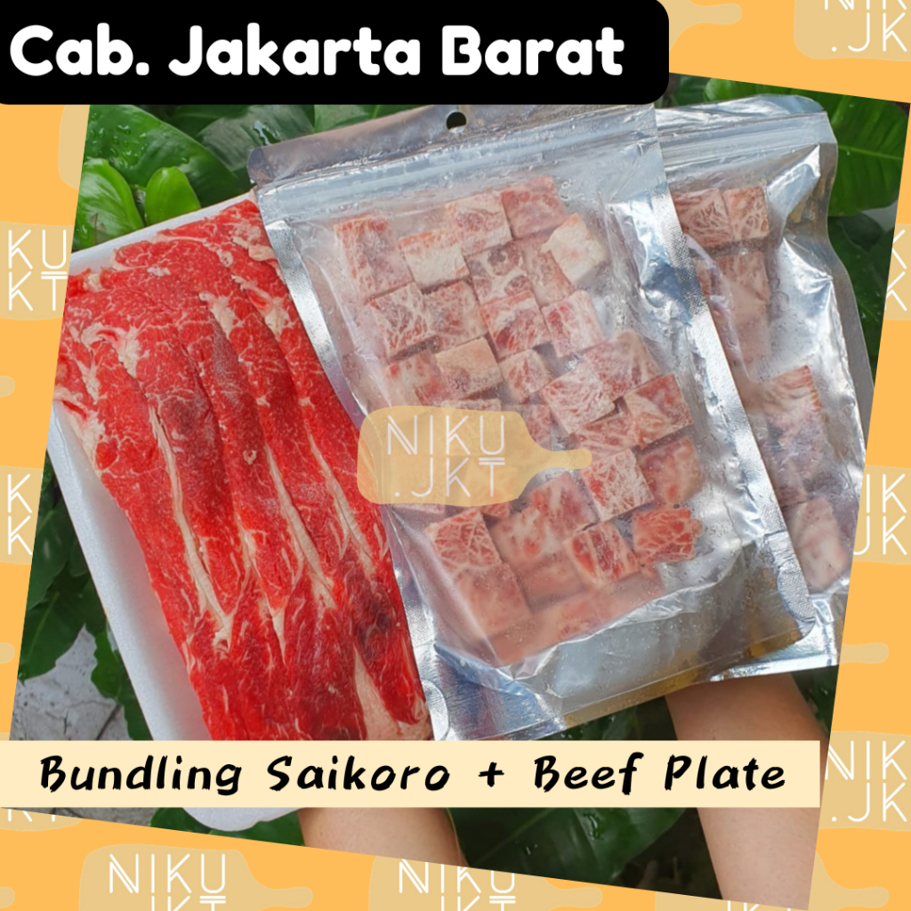 

PROMO Bundling Daging Sapi HALAL Saikoro Steak + Beef Plate Slice