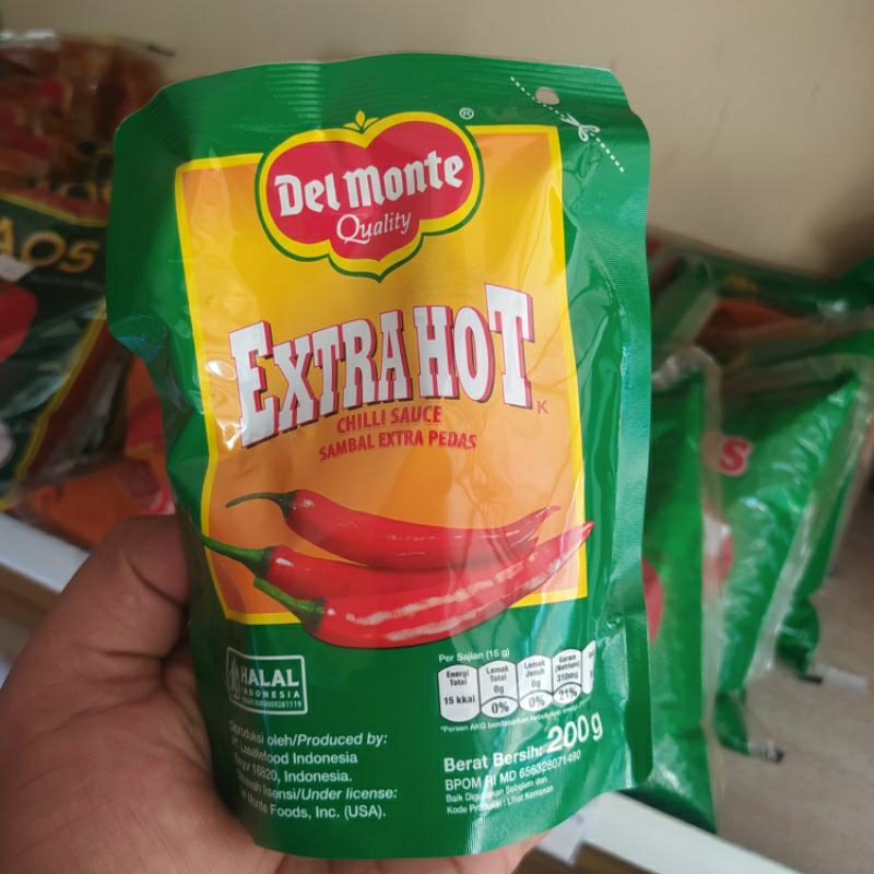 

saos pedas delmonte 200gr/delmonte saos extra hot