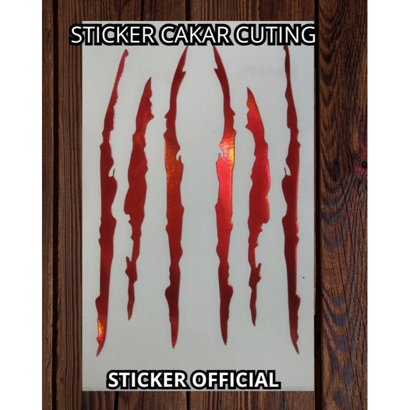 sticker cakar cuting merah, sticker cakar cuting merah motor keren