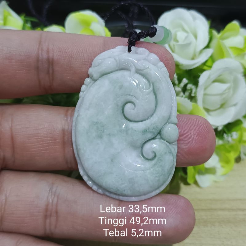 Giok Ruyi Naga Jade Asli Sertifikat Type A