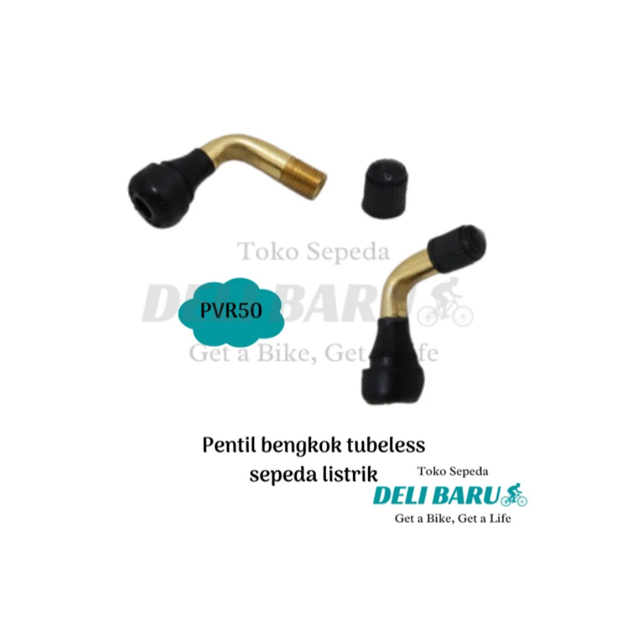 Pentil ban tubeless PVR50 model bengkok dop tubles tanpa ban dalam sepeda listrik