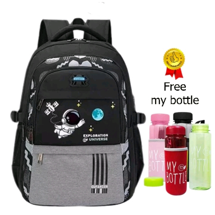 Tas sekolah anak SD SMP SMA free botol-Tas sekolah anak laki laki terbaru-Tas astronot populer-Tas p