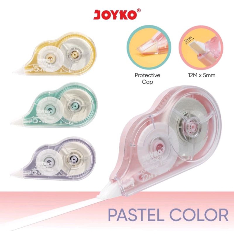 

HSS-JOYKO CORRECTION TAPE CT-522 PTL WARNA PASTEL TIP X WARNA PASTEL PITA KOREKSI