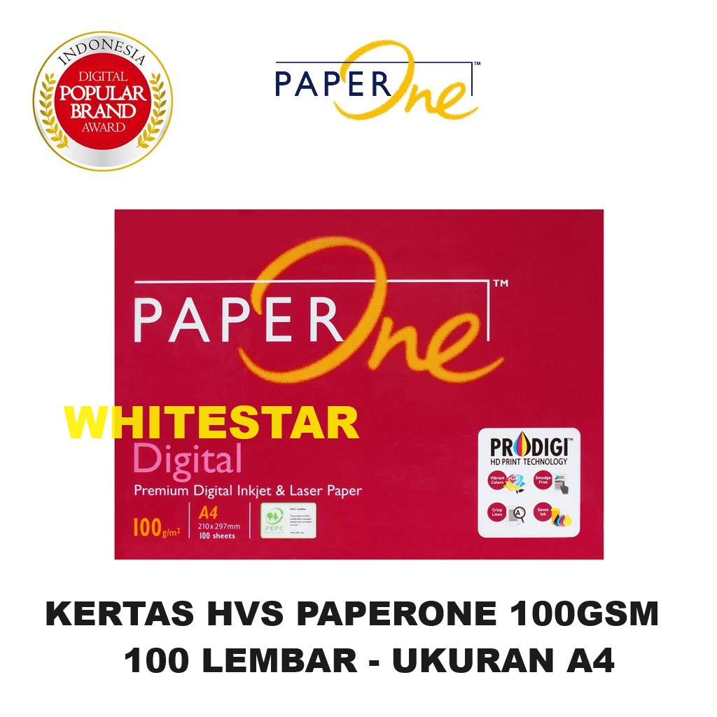 

kertas hvs paperone A4 100 gsm paper one - 100 lembar