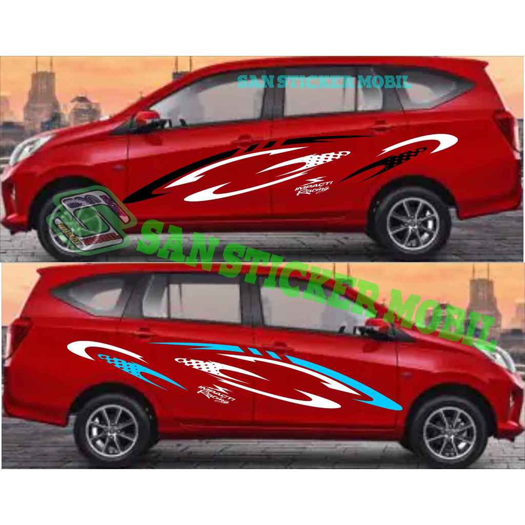 0931 cutting sticker mobil sigra merah calya merah bisa warna sticker bebas custom