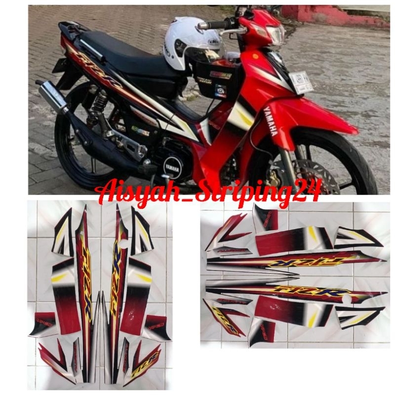 stiker striping lis bodi motor Yamaha FizR sporty 2003 hitam merah