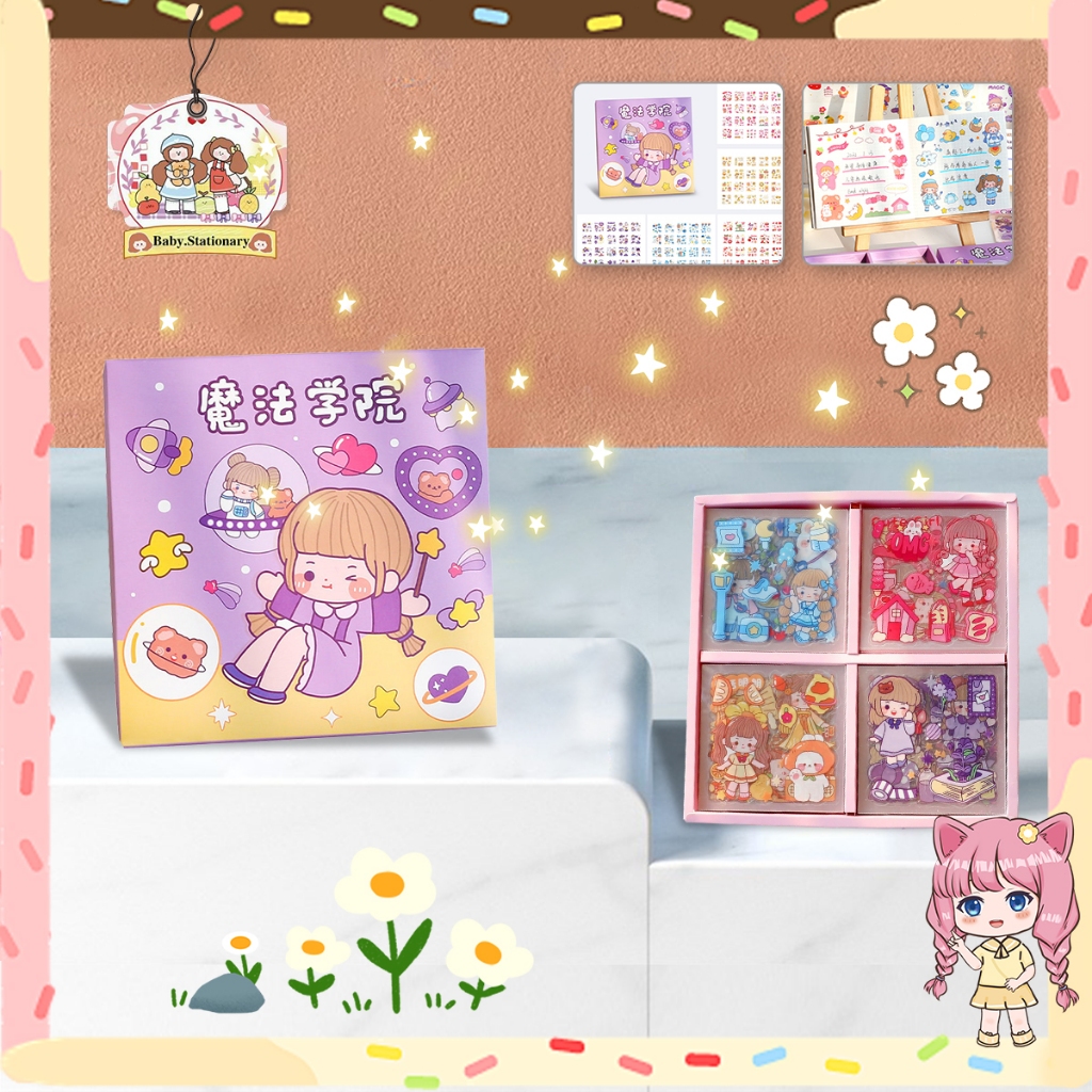 

100PCS Stiker Lucu Desain Scrapbook Stiker Alat Tulis Stiker Dekoratif Kawaii / Set Stiker Tahan Air Kartun