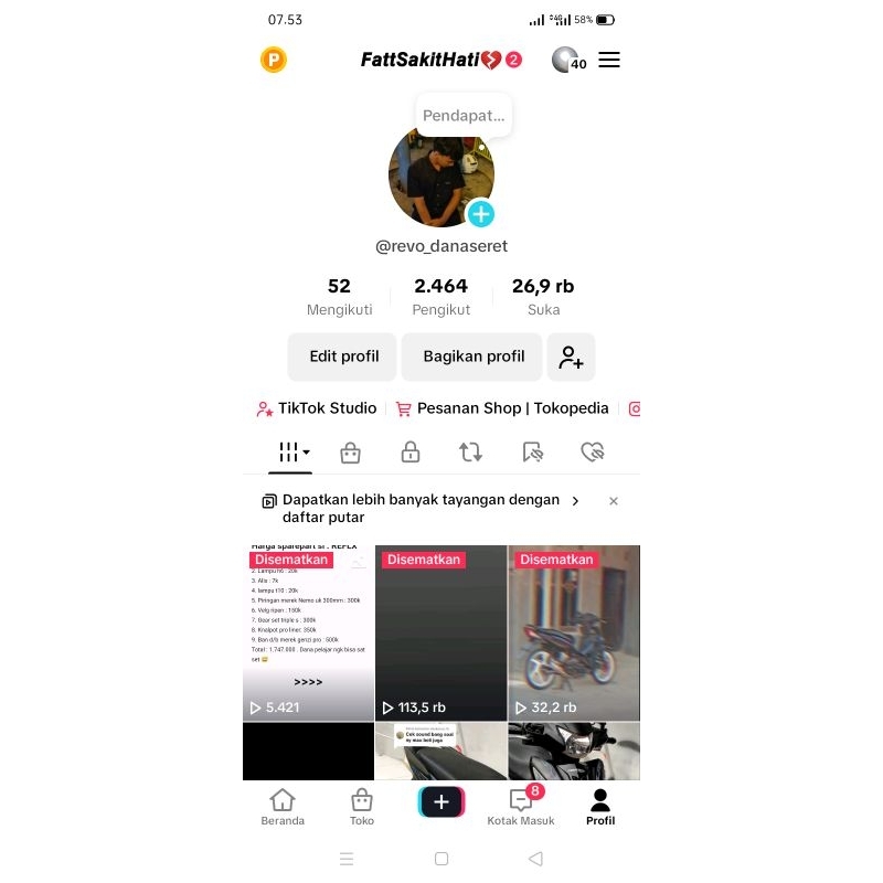 akun tiktok 50k