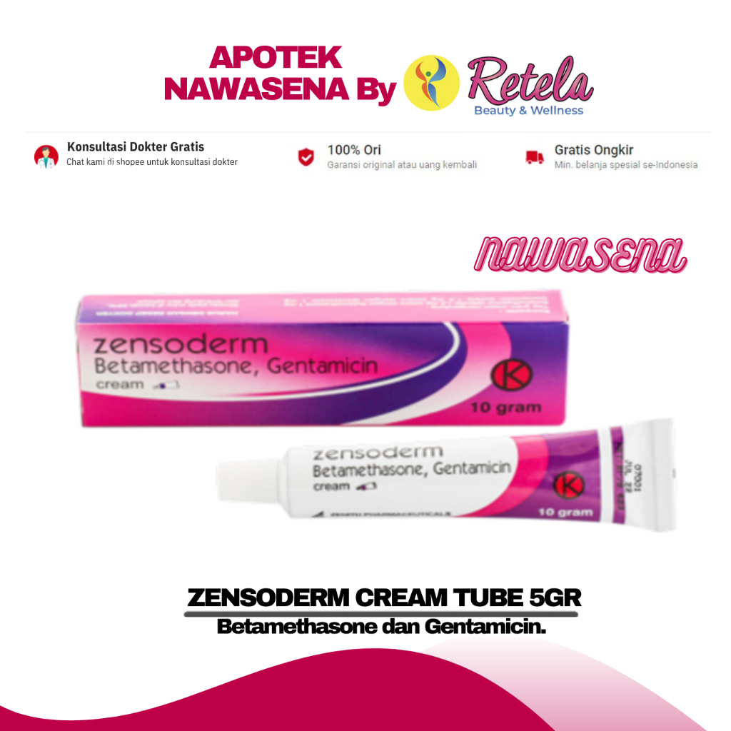 ZENSODERM CREAM 5GR ( Betamethasone dan Gentamicin)