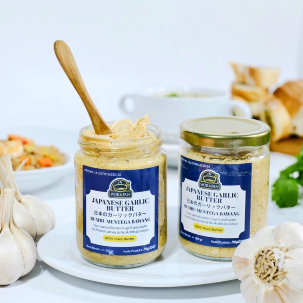 

Garlic Butter buat memasak,menumis dan memanggang ,Dibuat hanya dengan bahan bahan berkualitas tinggi.Resep orisinil dari Japanese Steakhouse terbesar di amerika