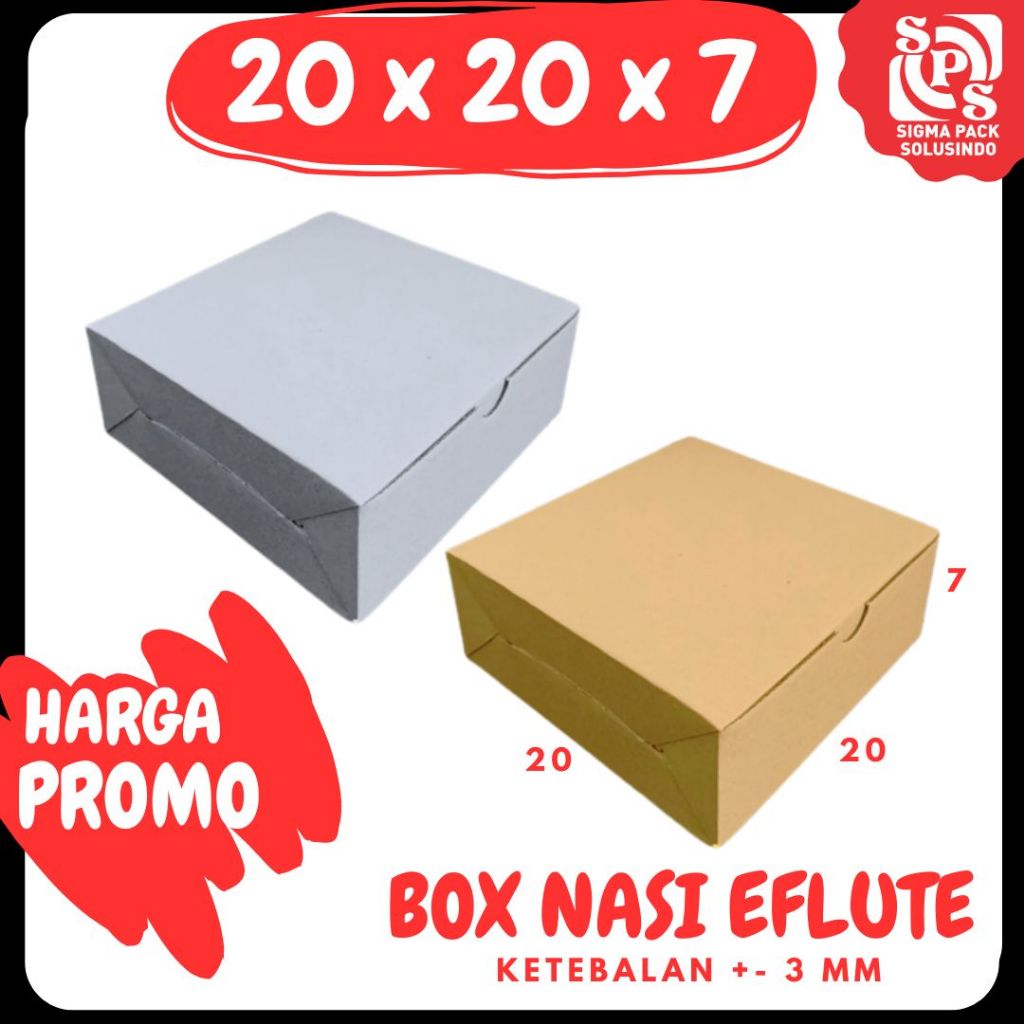 

Kardus Nasi Eflute 20x20x7 Box Dus Packing Kotak Kemasan Karton