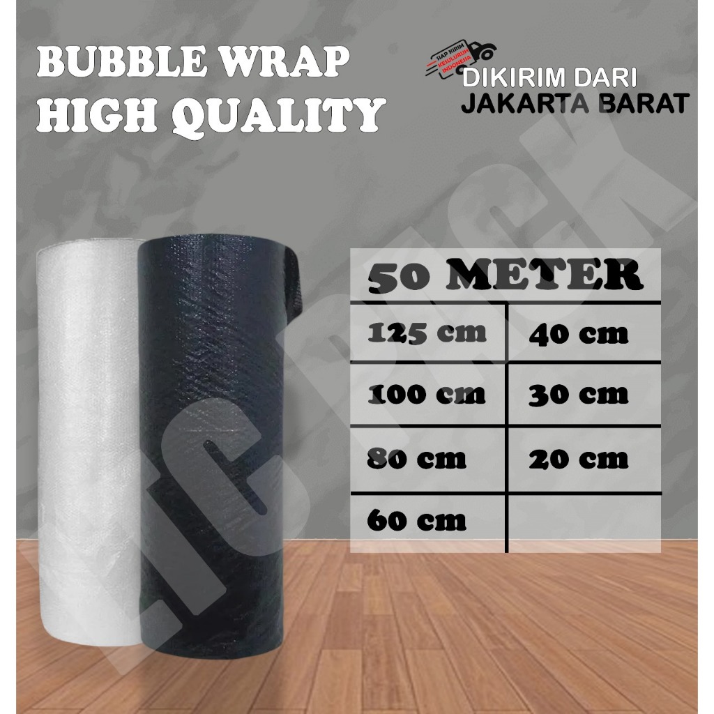 

Bubble Wrap 125cm x 50m TEBAL MURNI 50Meter Kualitas TERJAMIN DIUTAMAKAN RESELLER