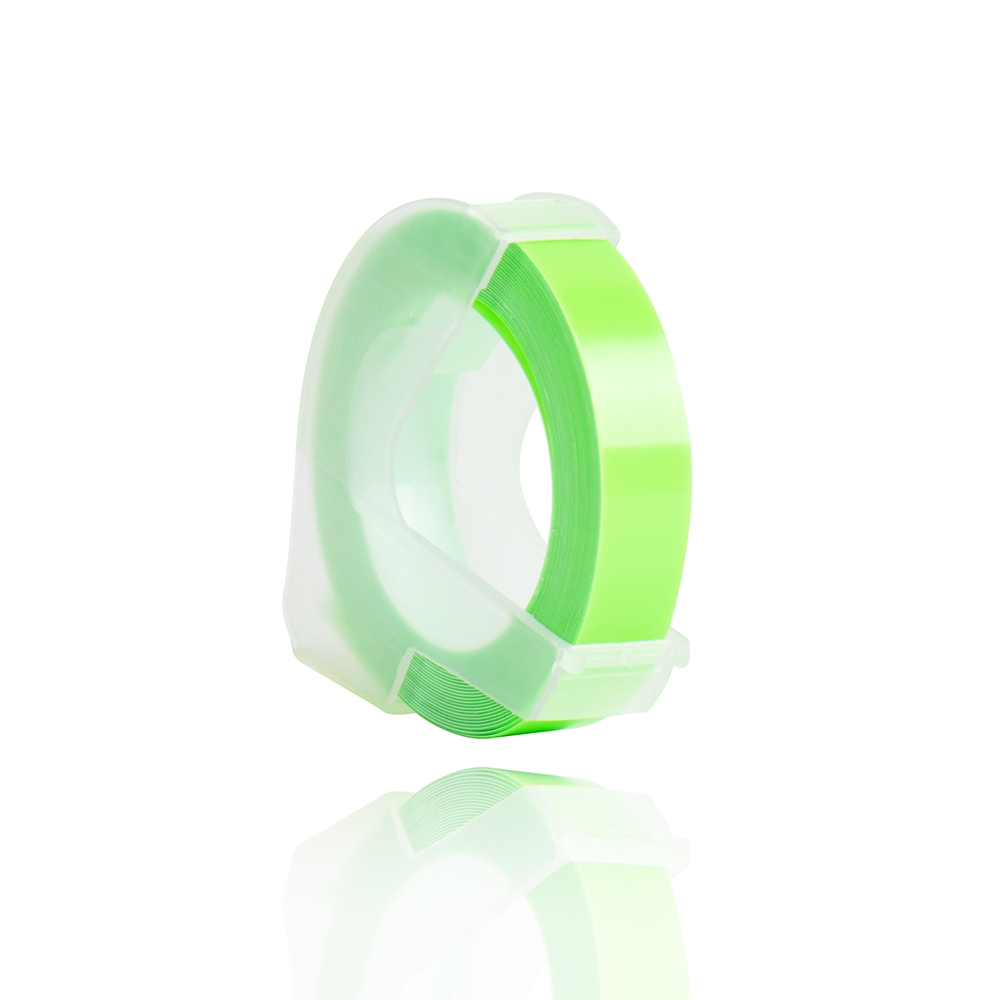 

Fluorescent green Refill Tape Laber Maker merkCidy emboss 9mm X 3m