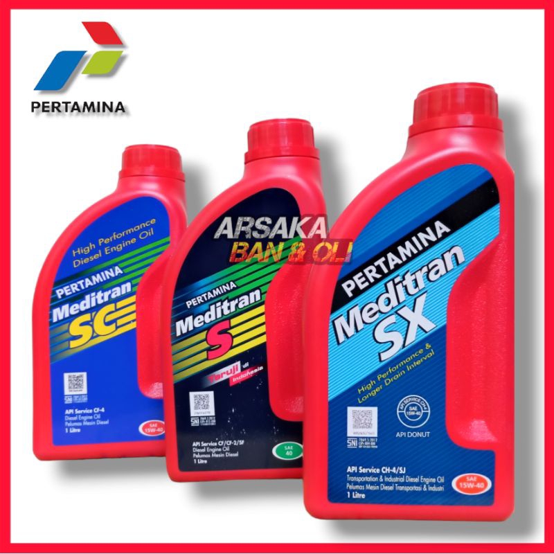 Oli pertamina MEDITRAN SC, MEDITAN S, MEDITRAN SX 1Liter oli mesin diesel