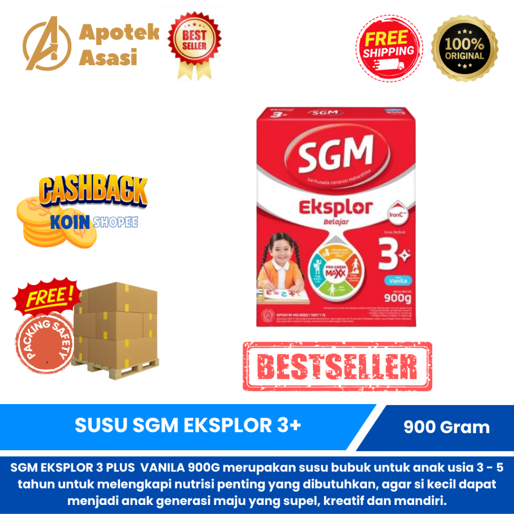 

SGM EKSPLOR 3+ USIA 3-5 TAHUN VANILLA 900 GR BOX