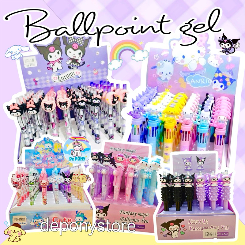 

Ballpoint Pulpen Pen Gel Sanrioo Capybara Labubu Kuromi Cinnamoroll Melody