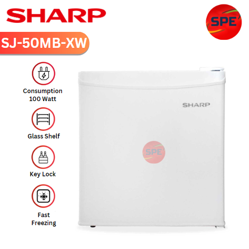 KULKAS MINI PORTABLE SHARP KAPASITAS 50 LITER SJ-50MB-XW / SJ50MBXW GARAMSO RESMI (MEDAN)