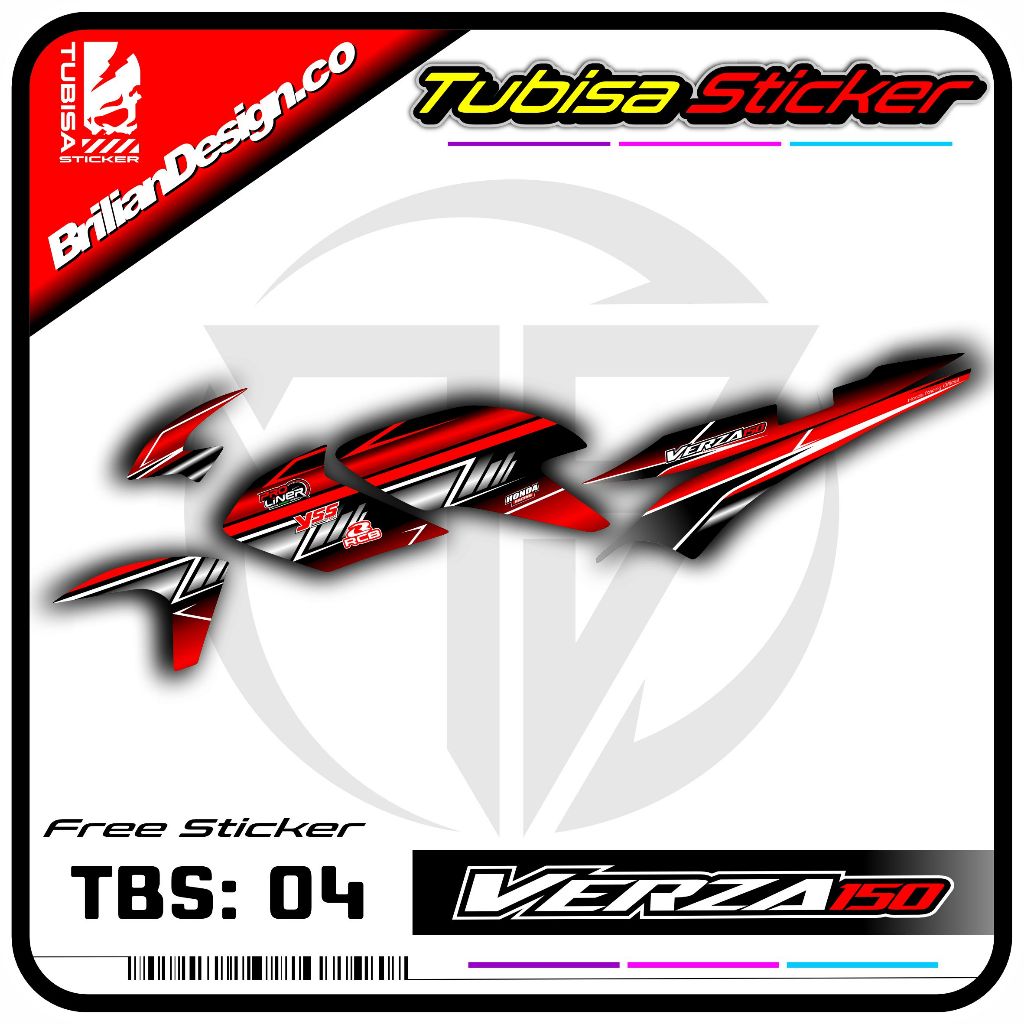 Stiker Striping Motor Verza - Stiker Sticker Striping Variasi Motor Verza. TBS.04