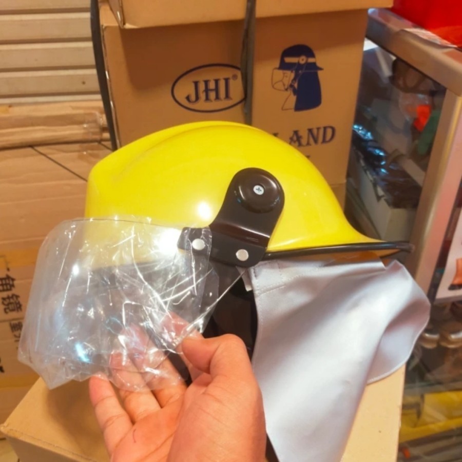 Helm Safety Pemadam Kebakaran JHI Kuning / Helm Safety Pemadam Kebakaran / Safety Helmet