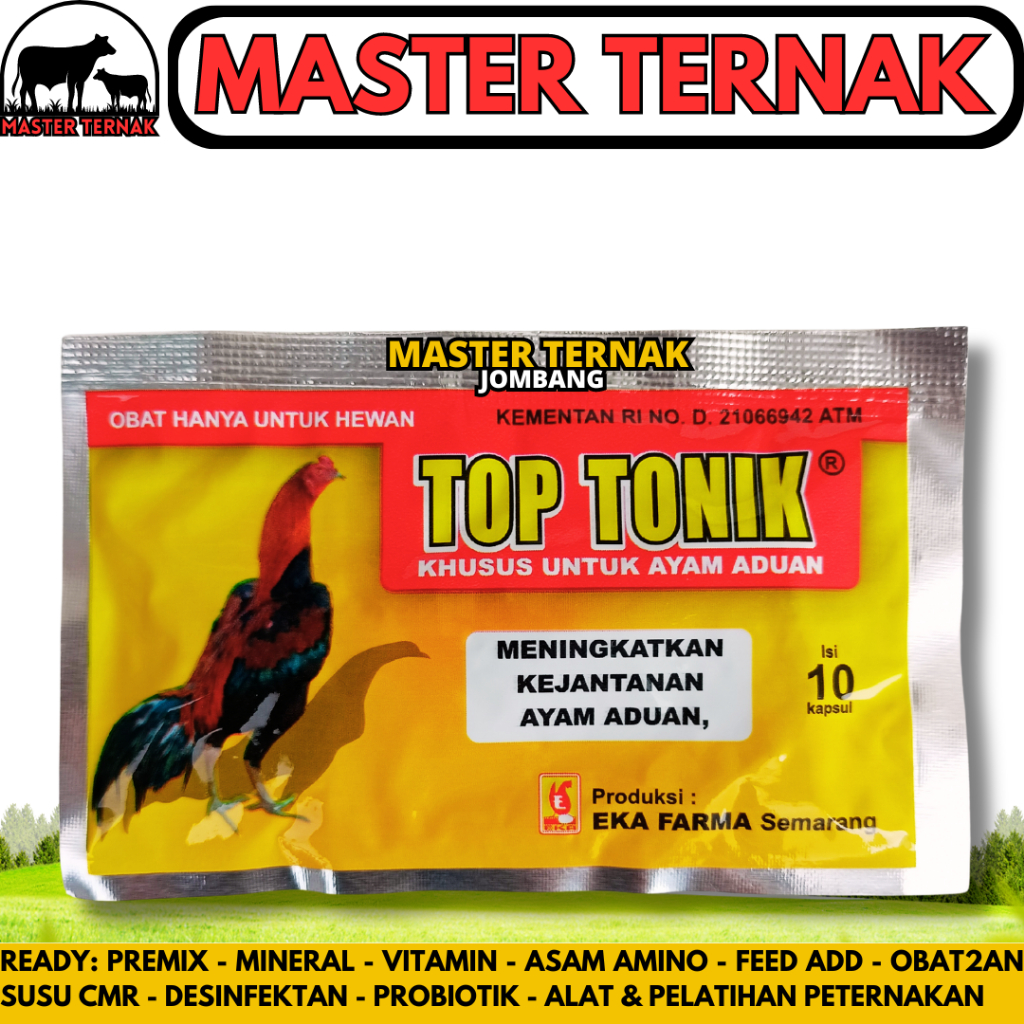 TOP TONIK 10 KAPSUL EKA FARMA Top Tonic Meningkatkan Kejantanan Ayam Aduan lIke Super Top Vit Top - 