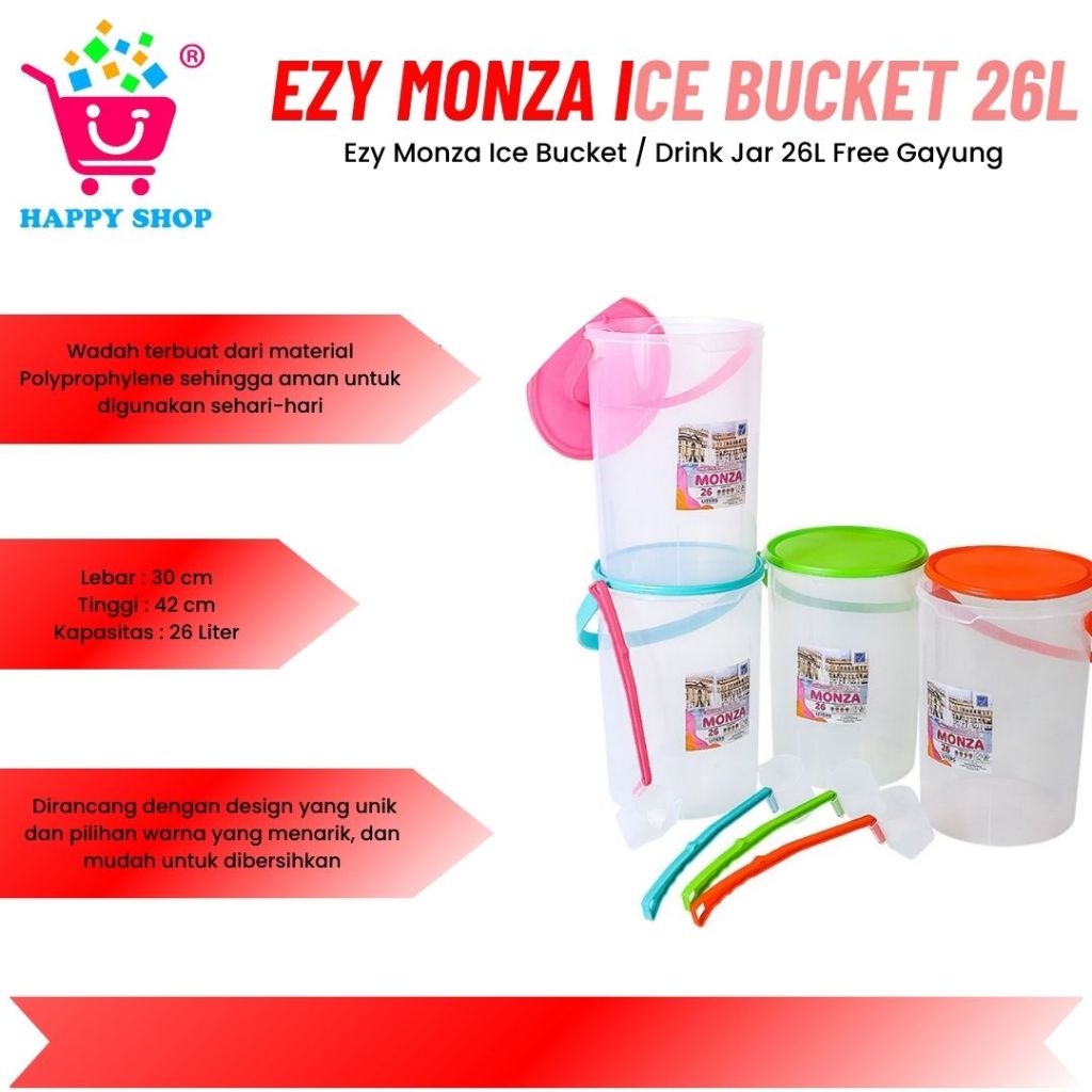 [ KARGO] Ezy Monza Ice Bucket / Drink Jar 26L Free Gayung