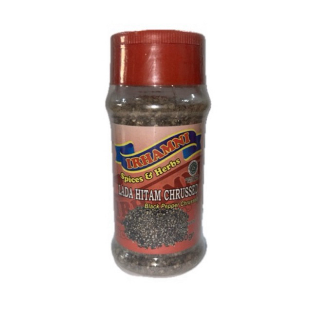 

Irhamni Black Pepper Crushed / Lada Hitam Kasar 50 gr - Rempah Pedas