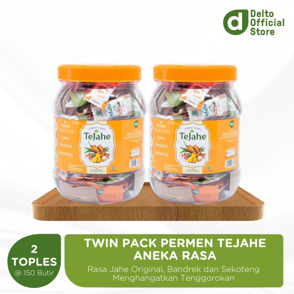 

Twin Pack Permen Tejahe Aneka Rasa Toples isi 150 Butir