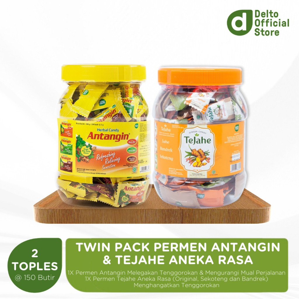 

Twin Pack Permen Toples @ isi 150 Butir (Antangin & Tejahe Aneka Rasa)