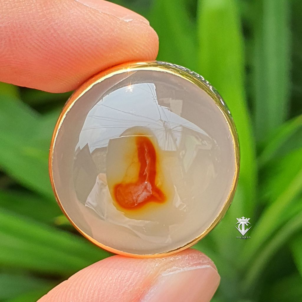 Natural Batu Gambar Keris Nogo Sosro Merah Top Pamor 33.85 Ct GRI Memo