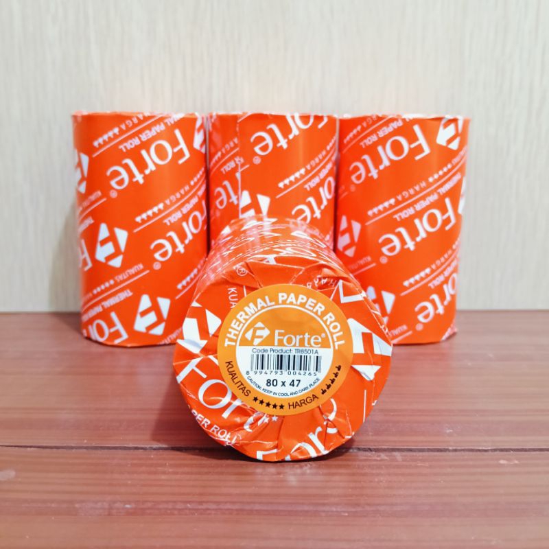 

KERTAS THERMAL FORTE / KERTAS KASIR 80x47mm yg