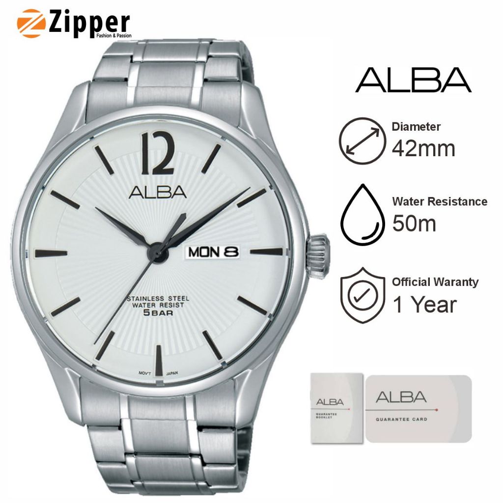 Jam Tangan Pria ALBA AV3475 Strap Rantai Original Garansi Resmi