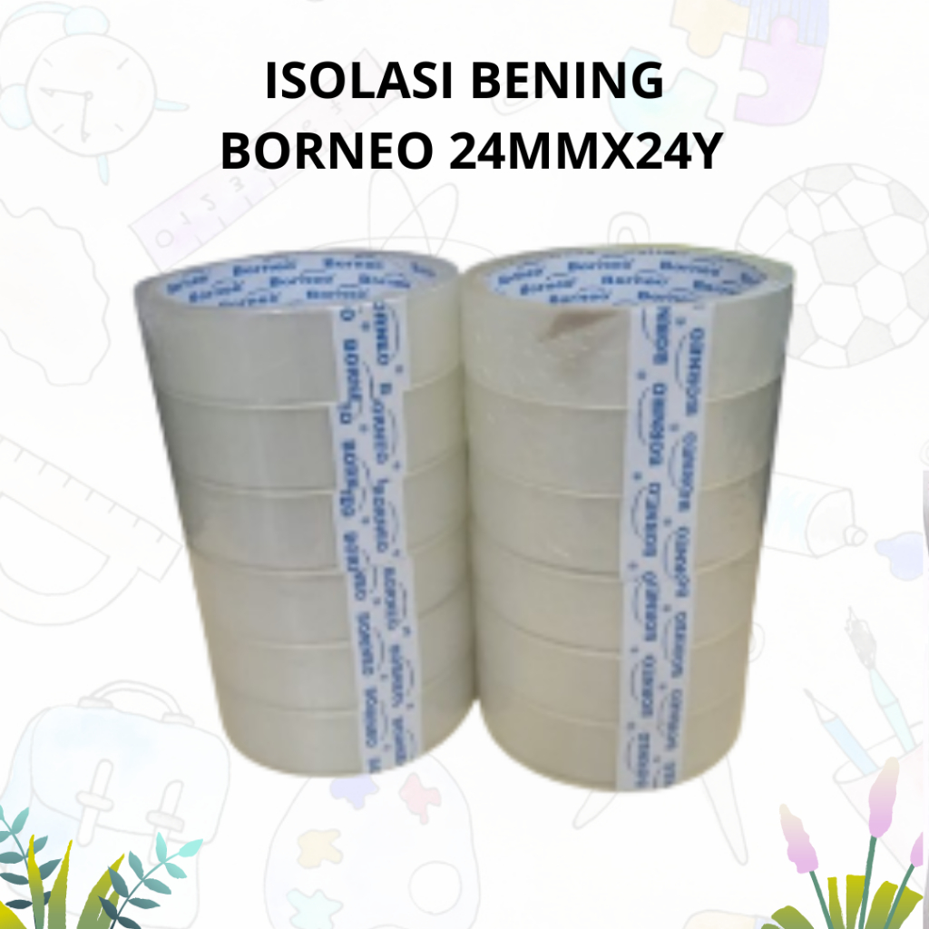 

Isolasi Bening Lakban Bening Cellotape 24mmx24y Borneo