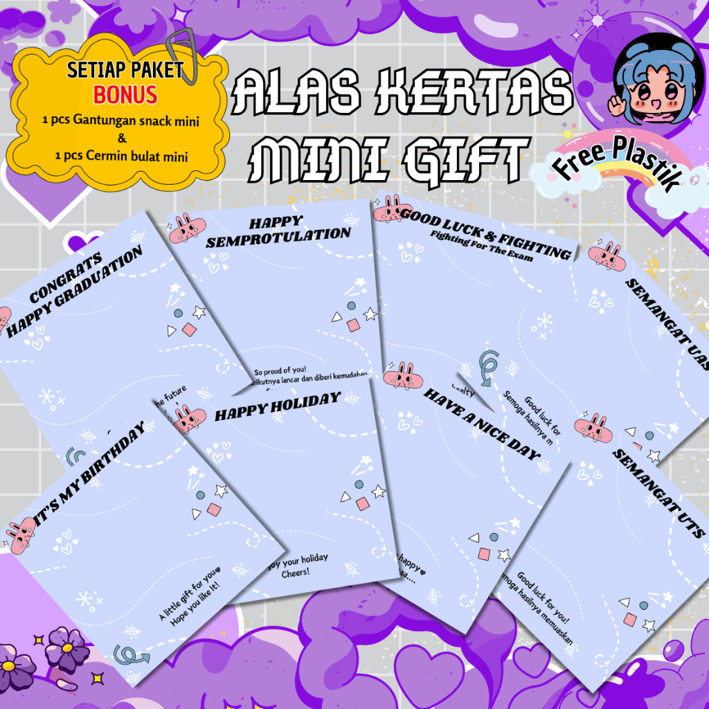 

[PART 6] ALAS KERTAS MINI GIFT 10X10cm Free Plastik Bisa Custom Tulisan Termurah [Minimal Order 24 pcs]