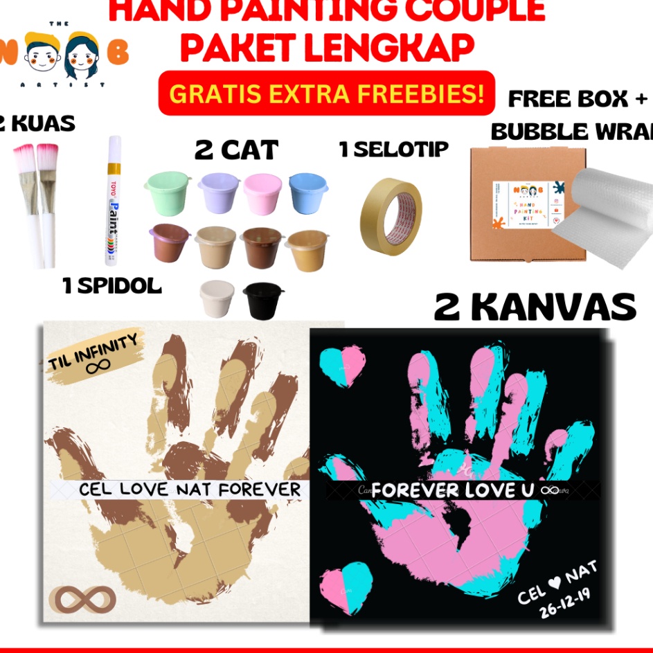 

Hand Painting Kit Canvas By The Noob Artist Kanvas Cap Tangan Couple Canvas 2x2 cm Kanvas Lukis Tangan Couple