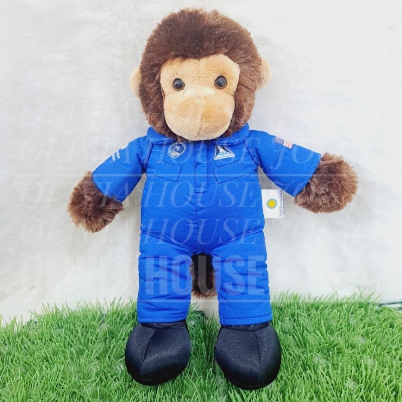 Boneka Monyet Standing Boneka Monkey Space Shuttle Boneka Monyet Amerika Baju Biru