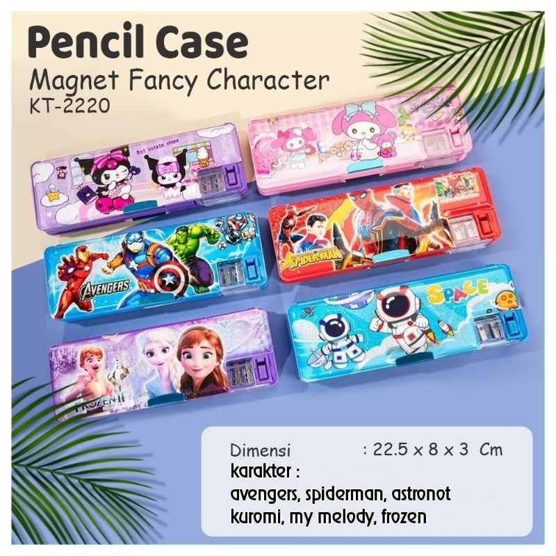 

tempat/kotak pensil/tepak/pencil case magnet + rautan fancy KT 2220