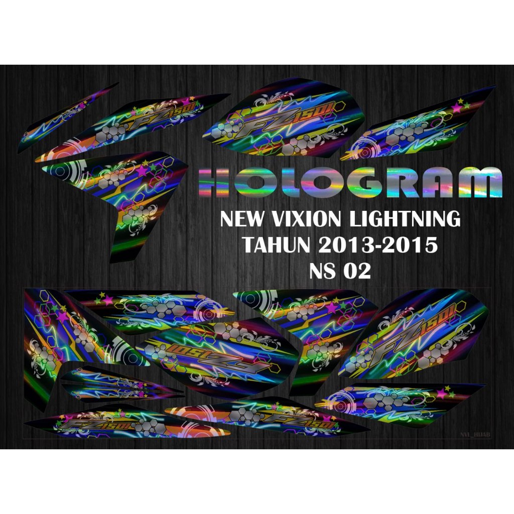 HOLOGRAM STIKER STRIPING LIST VARIASI YAMAHA NEW VIXION LIGHTNING NVL GRAFIS NS002