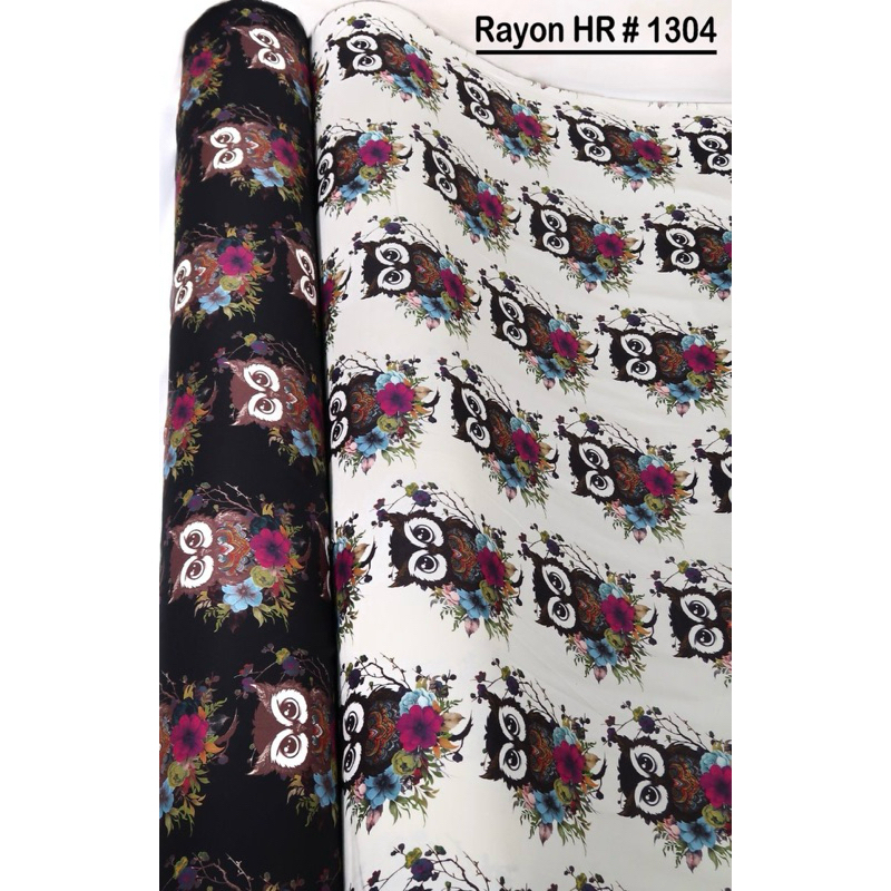 kain katun rayon viscose premium motif burung hantu terbaru best seller viral