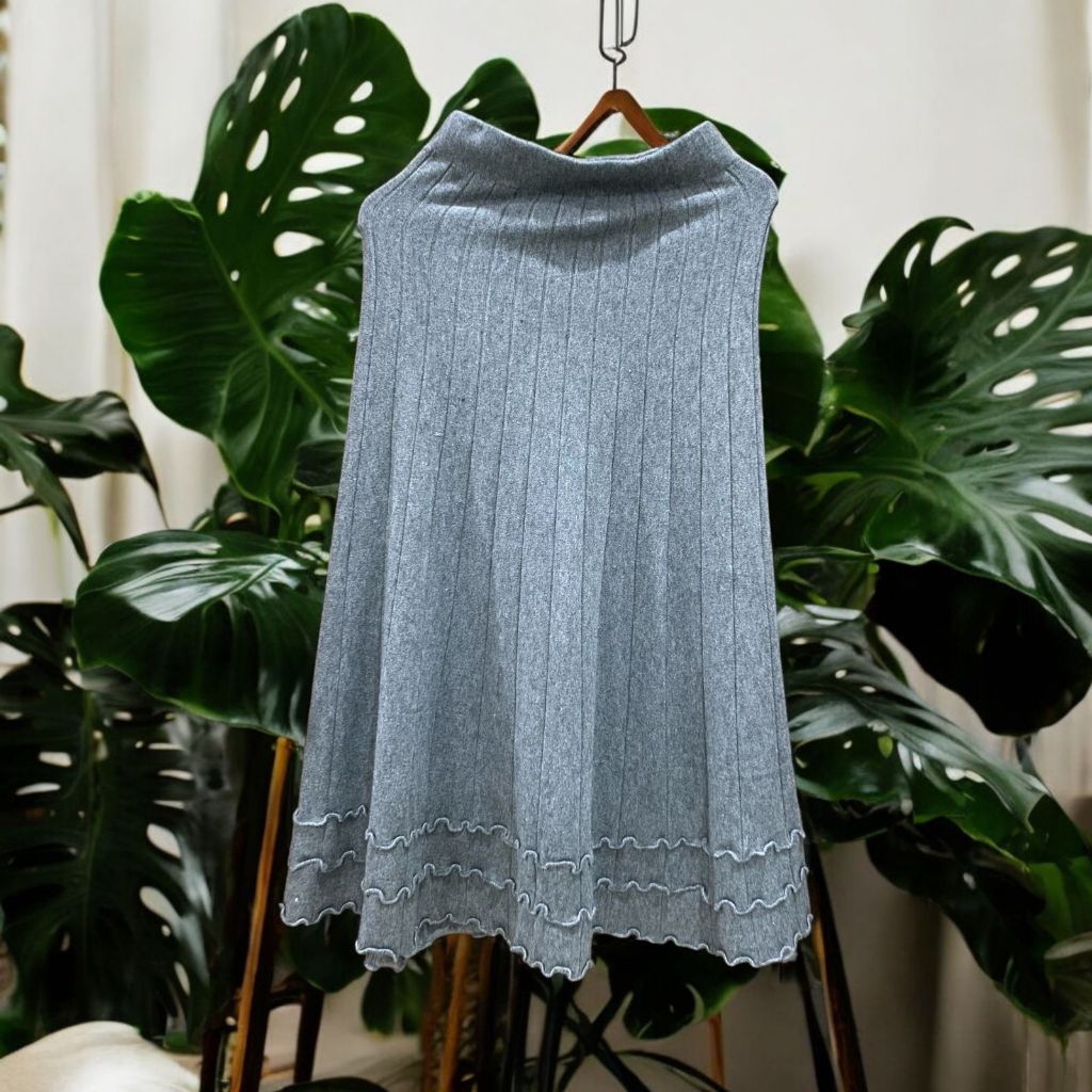 Rok Knit Skrit Rajut Import Motif Renda