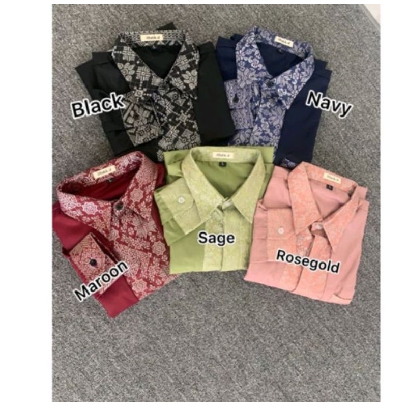 Kemeja anak laki-laki variasi batik songket