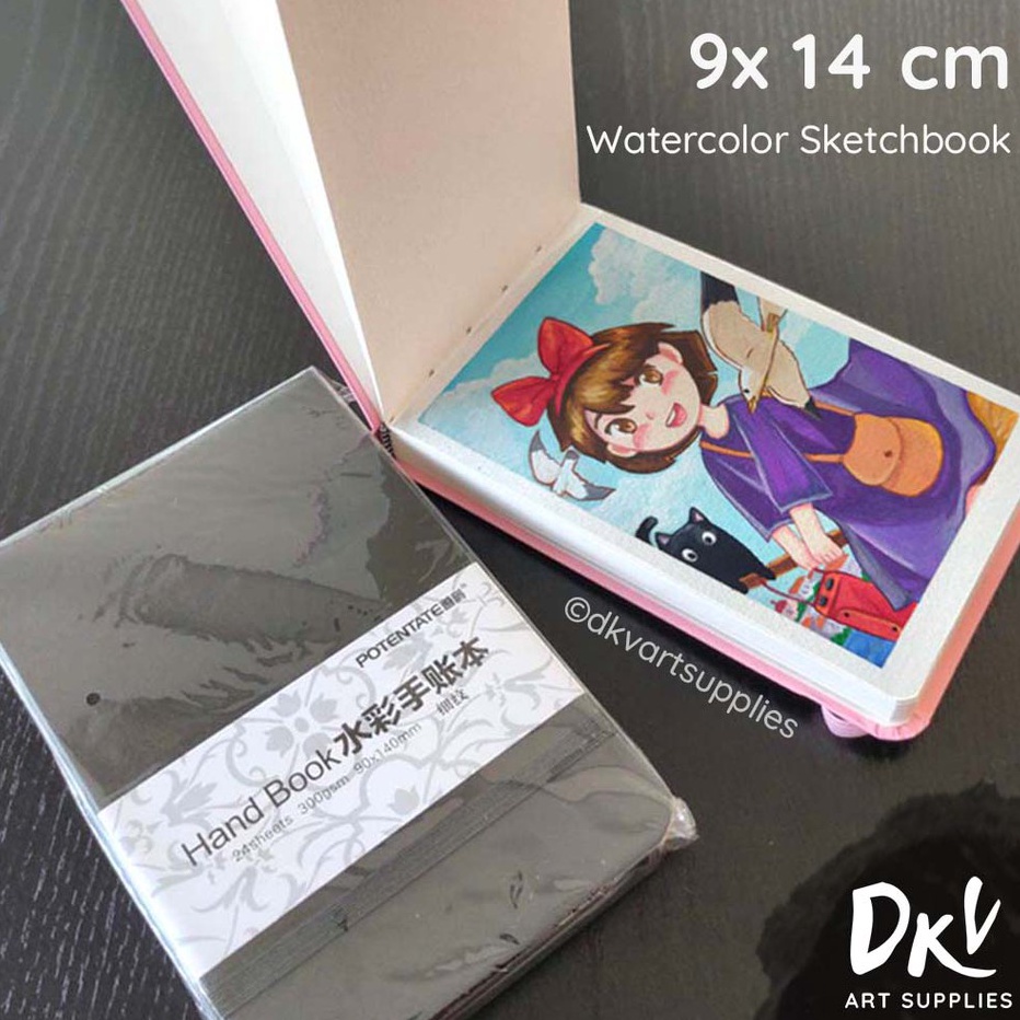 

NEW VARIAN Watercolor Sketchbook POTENTATE Mini 9x14cm 3gsm hardcover jahit